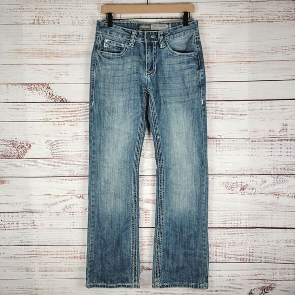 Rock & Roll Men's 29 x 32 Jeans Cowboy Distressed Pistol Regular Fit Boot Cut - Picture 1 of 13